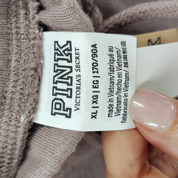 VS PINK Iced Coffee Brown Fleece Lounge High Waist Short Size XL - Picture 3 of 5